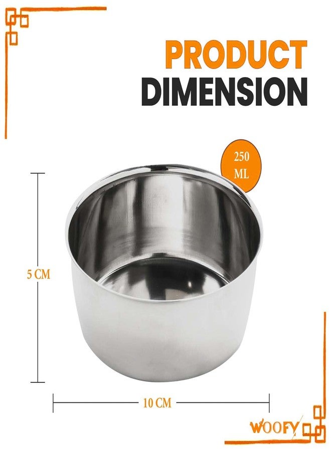 Pups&Pets Bird Stainless Steel Bowl | Parrot Feeding and Watering Premium Hanging Bowls | Feeder Bowl with Holder for All Birds - 250ML (Pack of 2PCS) - Image 2